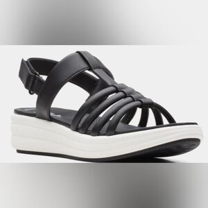 Clarks Cloud Steppers Drift Ease Wedge Sandals. Ladies Size 7